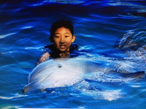 Cynthia with Dolphin